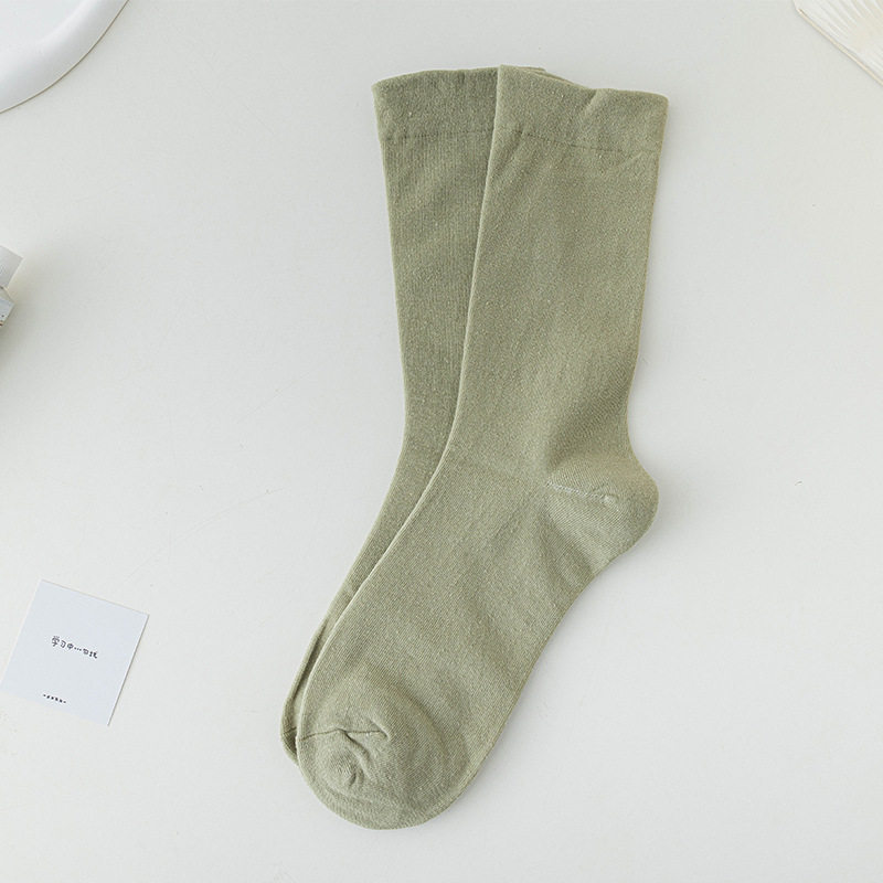 月子袜女ins潮中筒袜秋冬季百搭日系堆堆袜纯白色无骨袜女生长袜