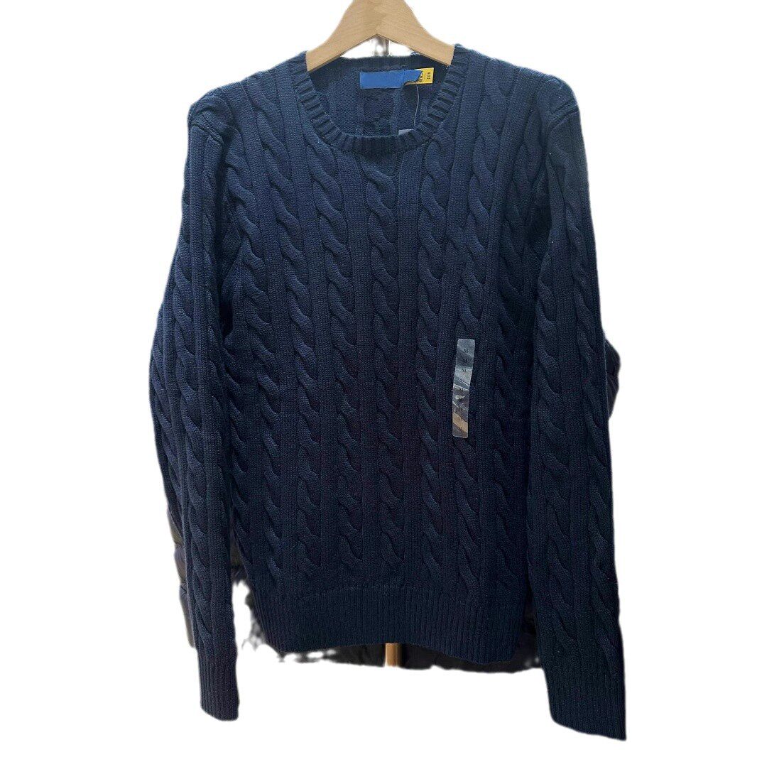 可扫码RL拉夫小马标刺绣圆领针织衫男秋冬保暖麻花情侣套头毛衣女