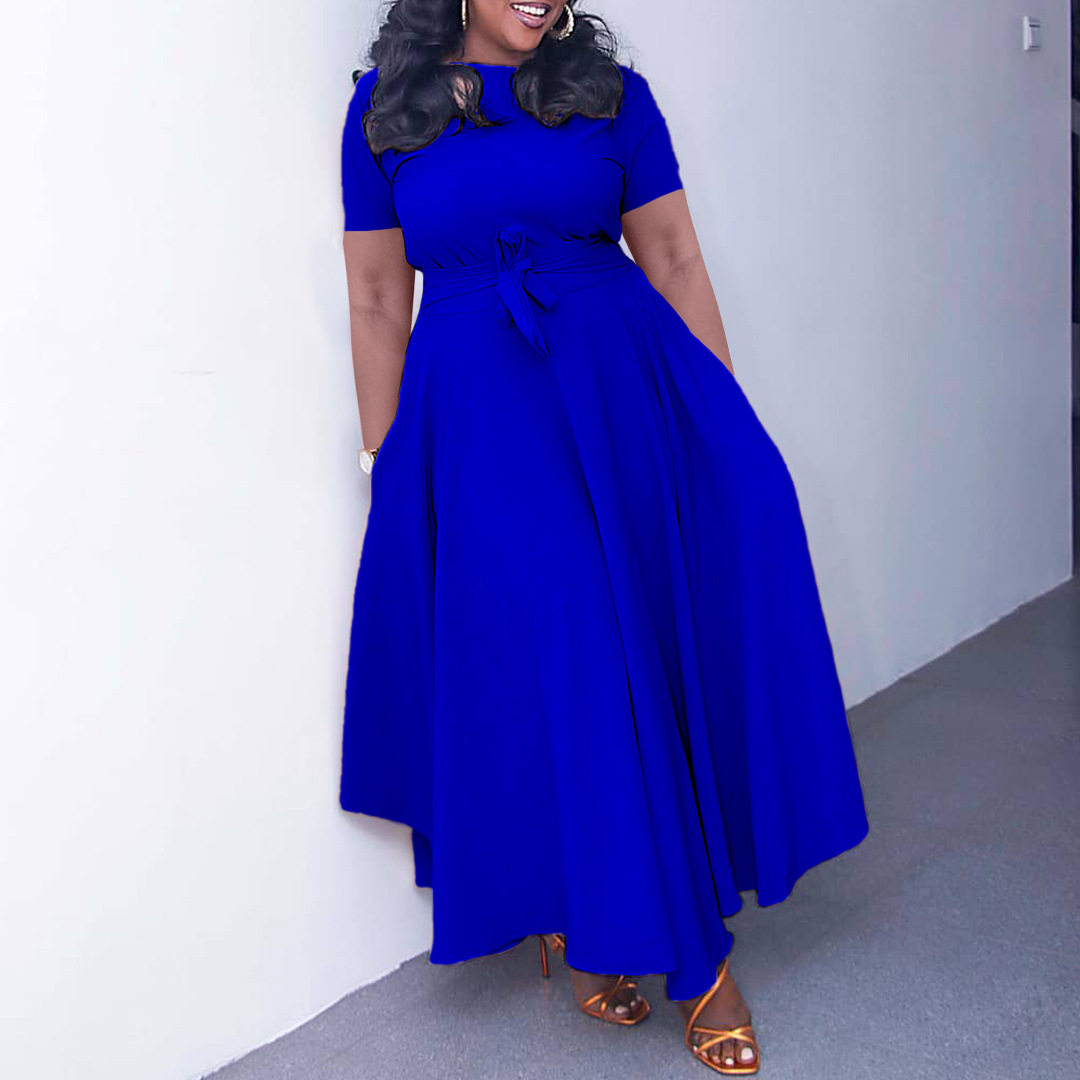 Plus Size Womens Dress Stylish Summer Design Tie Detail African and European Inspired Perfect for Casual Occasions