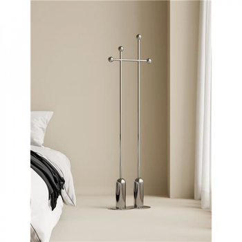 Nordic Style Stainless Steel Coat Rack for Living Room and Bedroom Storage Floor-Standing Internet Celebrity Multi-Functional Light Luxury Second-Hand Clothes Rack