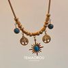 Retro Sunflower Necklace Women's Niche Design Eight-Pointed Star Clavicle Chain High-End Second-Hand Vintage Accessories