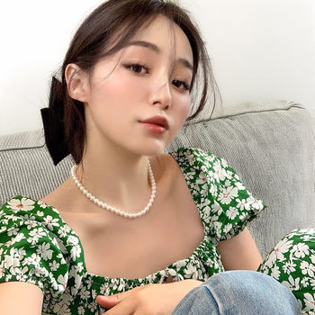 Fever Same Style Pearl Necklace Women's Clavicle Chain 2025 New Trendy Accessible Luxury Elegant French Style Necklace
