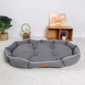 Gray oval suede nest