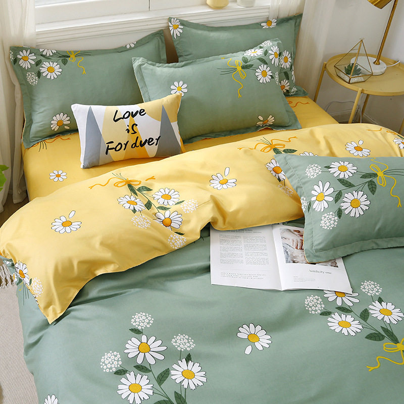 Aloe Cotton Simple Four-piece Set Student Dormitory Spring Four Seasons Three-piece Set Comfortable Skin-friendly Printed Series Bedding
