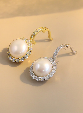 珍珠配件空托diy银饰品S925纯银万能扣头吊坠女简约轻奢镶嵌项坠