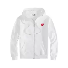 HEYPLAY Japanese tide peach heart men's and women's hooded zipper sweater classic love couple paragraph cardigan sweater