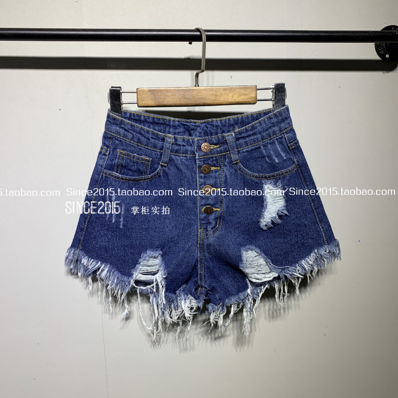 High Waisted Ripped Denim Shorts for Women Loose Fit A Line Frayed Hem Summer Style Wholesale Available