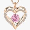 Cross-border Europe and the United States hot selling rose gold double heart necklace twelve birthday diamond high-grade jewelry factory direct sales