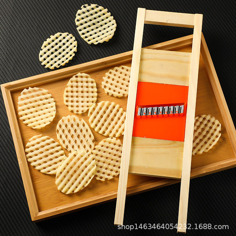 Mesh Potato Grid Slicer Potato Grid Wave Net Flower Knife Household Potato Chips Wipe Vegetable Cutting Artifact Potato Grid Wipe