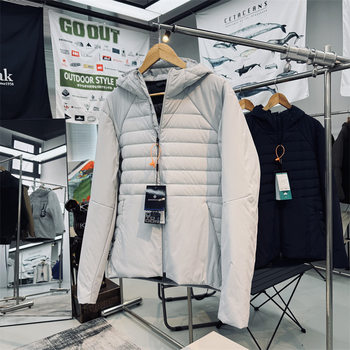 Ll Replacement! Water-Repellent Technical Cotton Mixed Filling Men's Sports Outdoor Lightweight Slim Hooded down Jacket