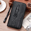 Trendy Brand Men's Long Zipper Clutch Bag Business Casual European and American Fashion Large Capacity Crocodile Pattern Multi-Card Wallet