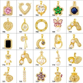 One hundred micro-inlaid copper pendants wholesale tremolo live broadcast exclusively for stars and moon rabbit pendants women's all-match fashion accessories