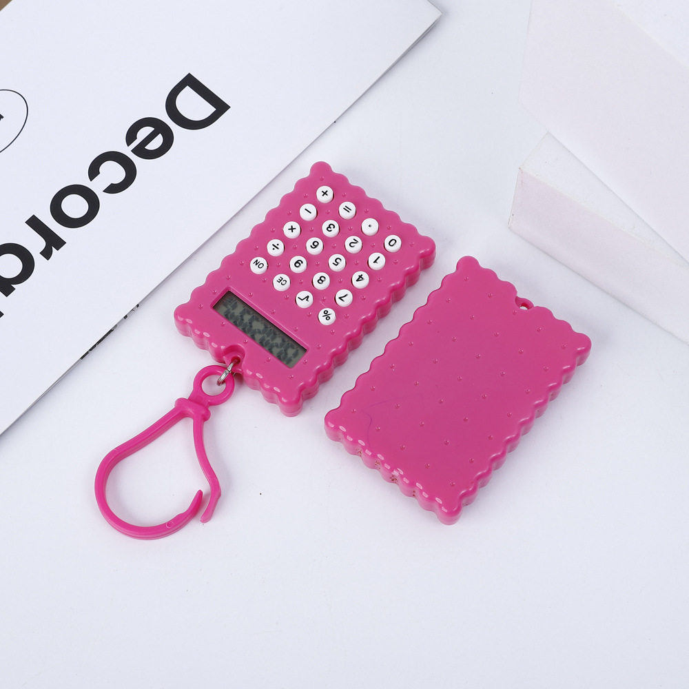 厂家批发学生小号迷你计算器高颜值可爱随身纽扣电池饼干计算机