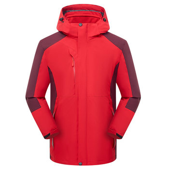 Three-in-one Men's and Women's Same Jacket Autumn and Winter New Thickened Hooded Waterproof Hiking Suit All-match Jacket Rush Jacket