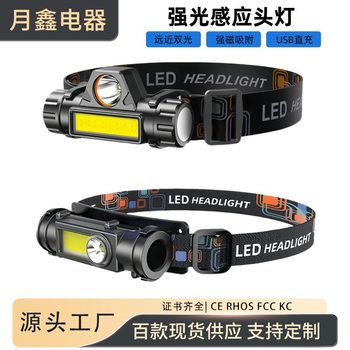 Cross-border LED strong light head lamp long endurance lithium battery super bright field fishing lamp head-mounted large capacity rechargeable miner's lamp