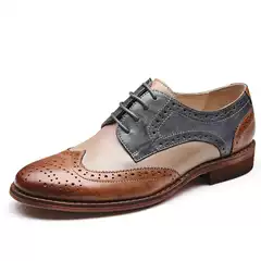 2023 cross-border foreign trade new European and American retro Amazon independent station round head lace-up brogue women's casual shoes
