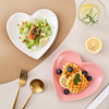 Creative Heart-shaped Ceramic Dish Personalized Love Plate Snack Dish Love Jewelry Dish Household Cake Fruit Peach Heart Dish