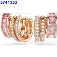 Pink diamond three-ring earrings 5741333