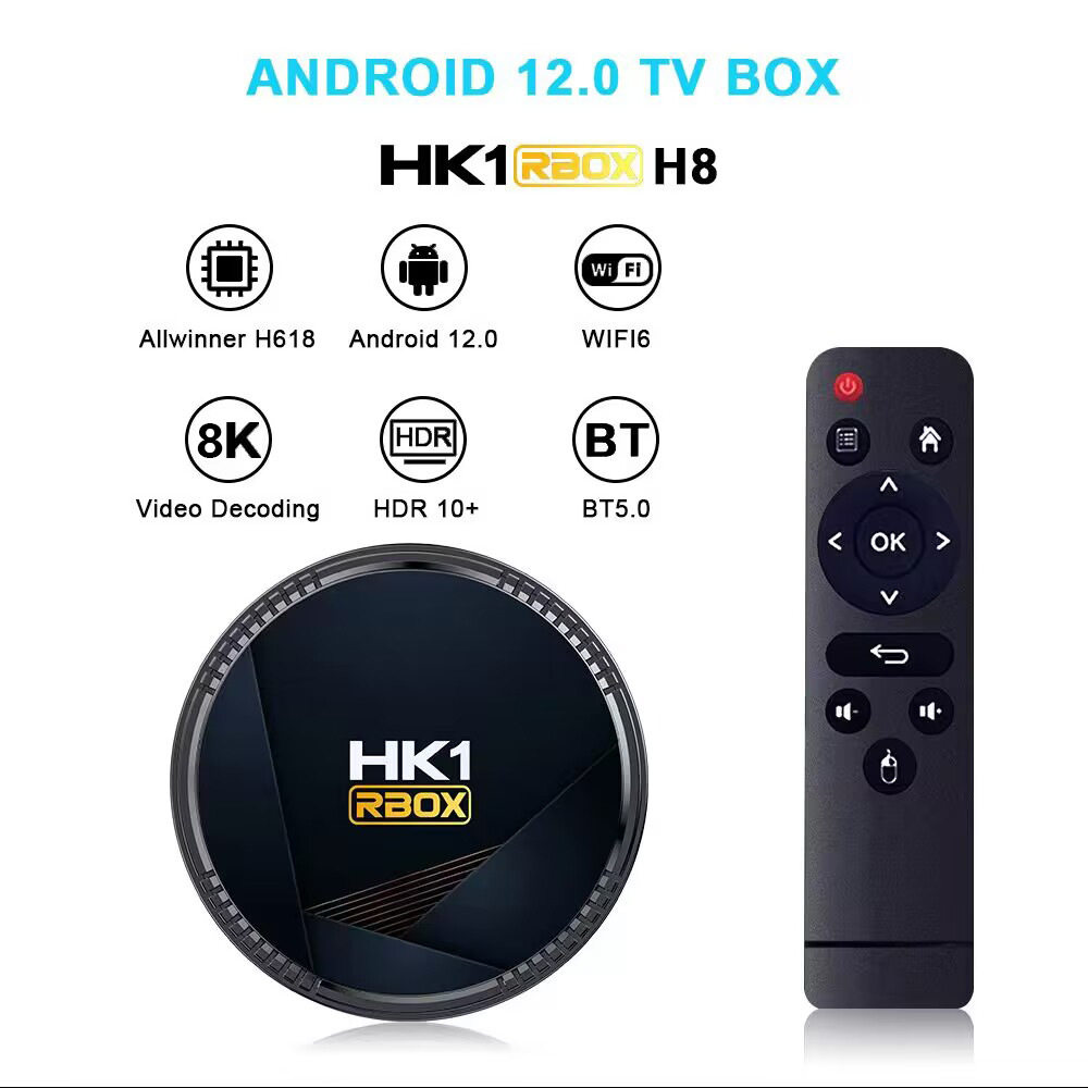 Hk1 Box-H8 Set-Top Box H618 Bluetooth 4K Hd Dual-Band Wifi6 Network Tv Box Tvbox