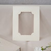 Modern Minimalist Photo Frame with Perforated Square Card Paper, New Chinese Style with Auspicious Cloud Corner, Irregular White Mounting Liner for Art Exhibition Frame
