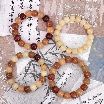 White Jade Bodhi Root Old Seed Female Students Play Bodhi Seed Buddha Bead genuine goods Bracelet Wholesale Bracelet for Men and Women