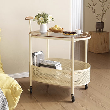 Sofa Side Table, Accessible Luxury and High-End Living Room, Movable Coffee Table, Trolley, Bedside Storage Rack, Side Cabinet 2025 New Style