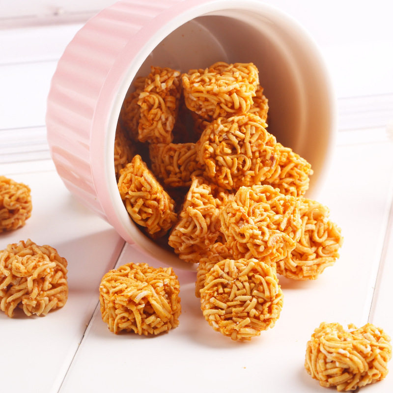 Baicao Flavor Ramen Balls 50g Spicy Flavor/Turkey Flavor/ Mexican Beef Box Size 40 Packs Internet Celebrity Crispy Noodles