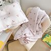Pink fresh cute cherry blanket ins style baby gauze towel nap blanket cotton towel bath towel blanket