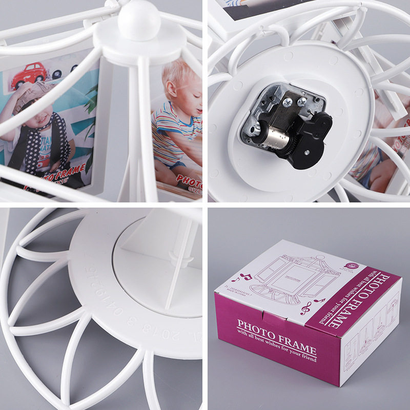 Children's Photo Frame Table Photo Album Photo Studio Wedding Photo 5 Inch Ferris Wheel Ornaments Windmill Rotating Puzzle Photo Frame