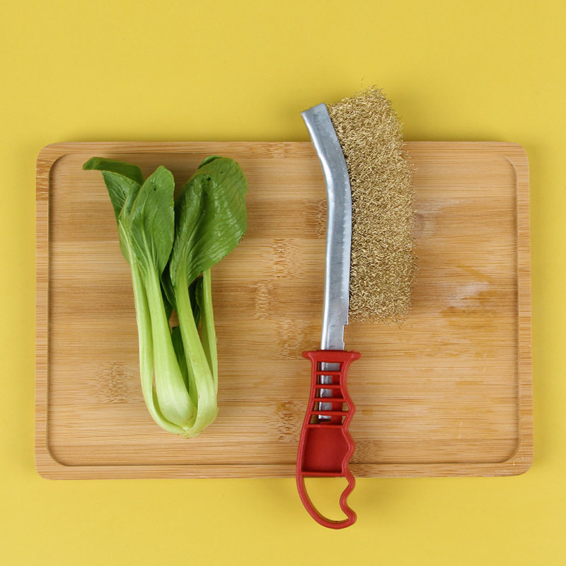 Knife type wire brush barbecue brush wire knife brush derusting handheld brush plastic handle brush knife brush cleaning brush barbecue tools