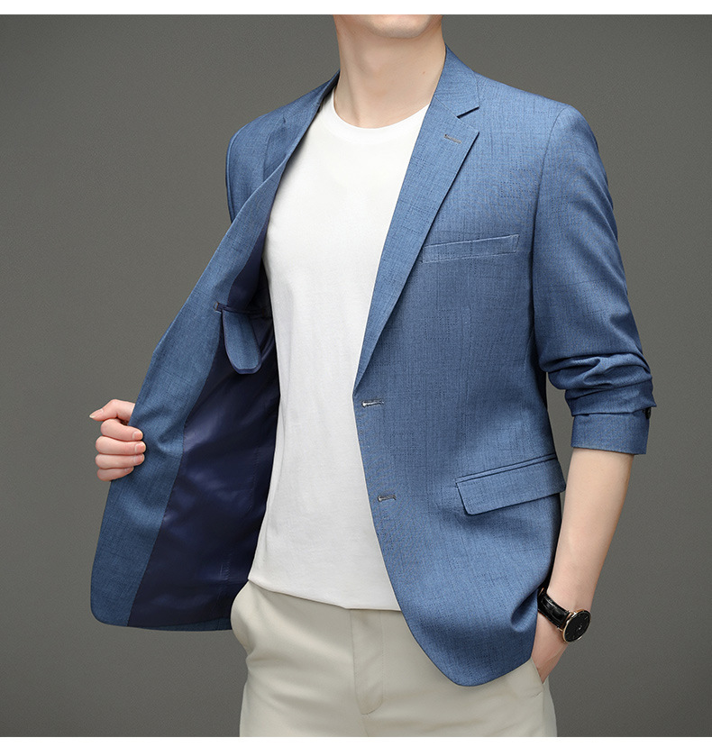 Áo vest nam kẻ caro xanh lam dáng ôm phong cách Hàn Quốc — Xanh lam kẻ ca-rô