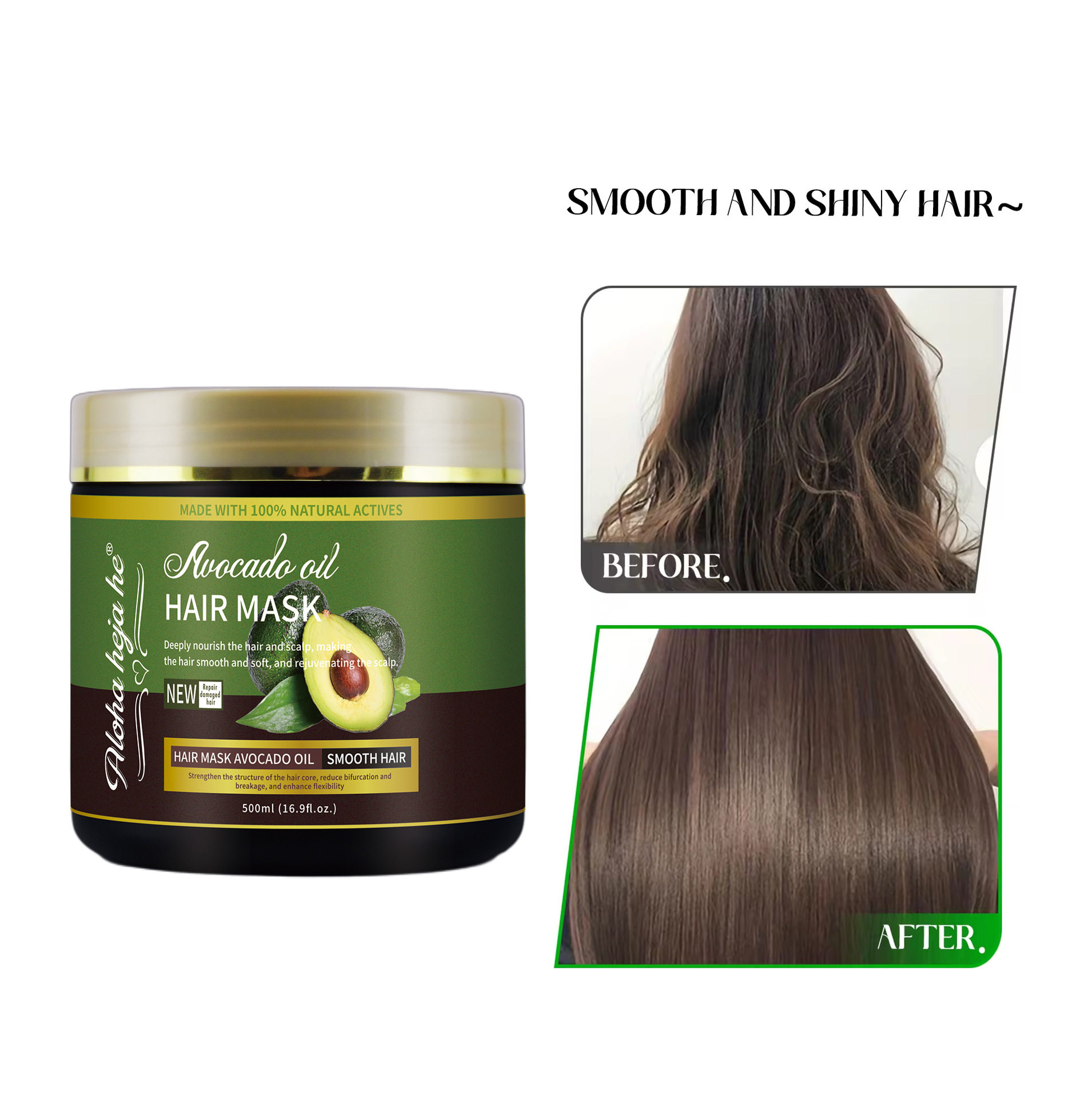 Avocado Avocado Shampoo Smooth Nourishing Oil Control Hair Care English Wash and Care Set Foreign Trade Factory Wholesale