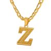Cross-Border Fashion 26 Letter Necklace Stainless Steel Chain with Letter Pendant High-End Versatile Necklace Wholesale