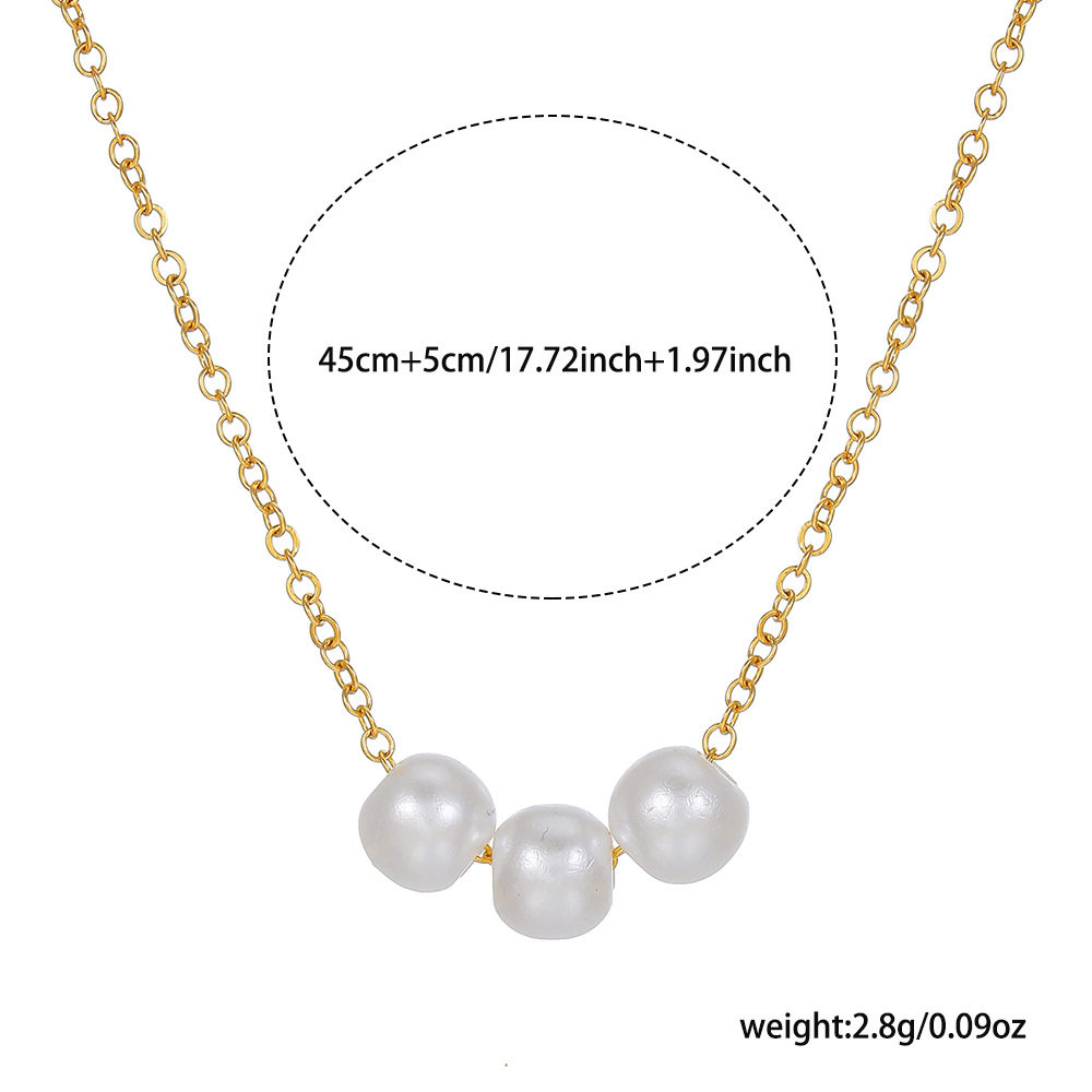 Fashionable and Simple Cross-Border Jewelry, Elegant Pearl Clavicle Chain Necklace for Women, Suitable for Everyday Wear with Pendants