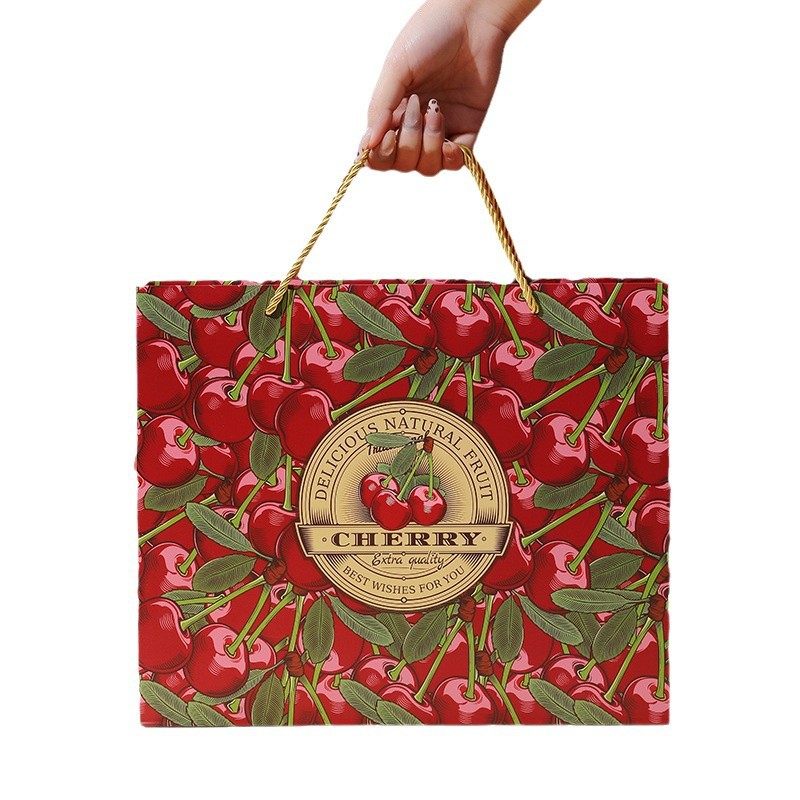 Cherry box color printing corrugated fruit portable gift box high-grade light luxury gift box empty box wholesale