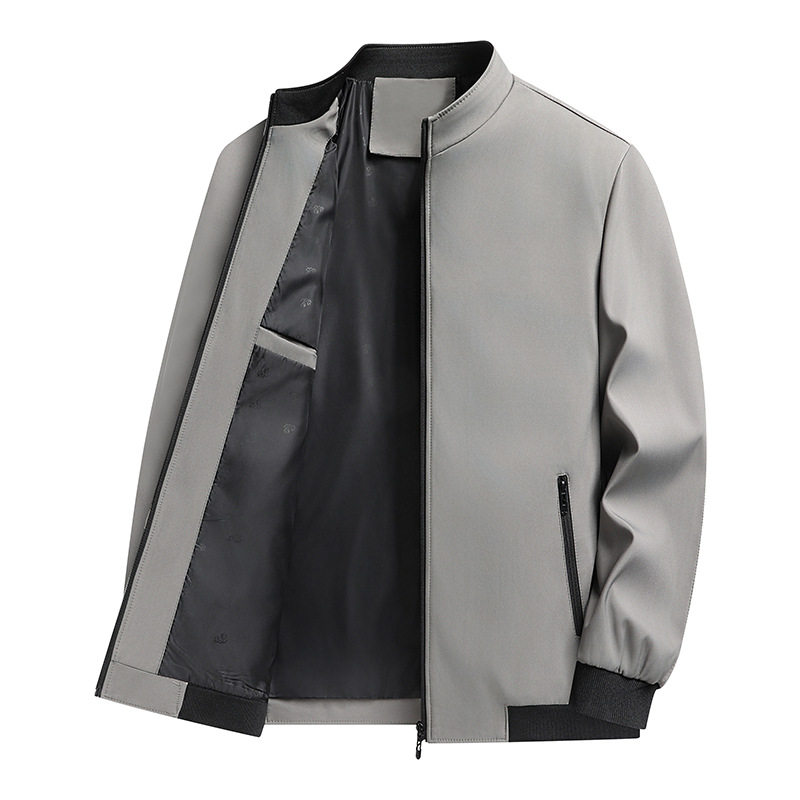 Áo Khoác Bomber Nam Cổ Trụ Mỏng Nhẹ Màu Xám, Xanh Navy, Đen
