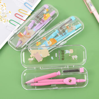 Creative Cartoon Compass Set, Special Automatic Pencil for Junior High School Students, Metal Drawing Compass with Lead Core, Exam Supplies