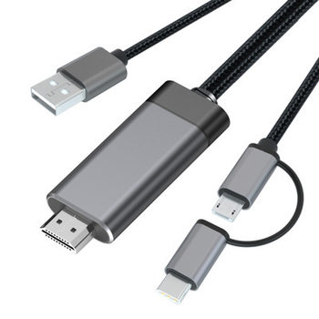 New Type-C Micro Two-In-One to HDMI High-Definition Same-Screen Cable HDMI Tv Adapter Cable Ld36