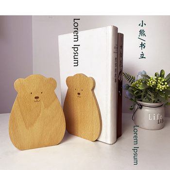 Solid Wood Book Storage File Thickened Bookshelf Book Stand Book Clip Wooden Book Stand Desktop Book Stand