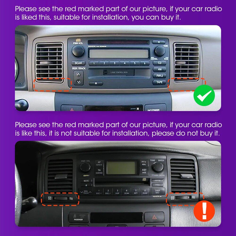 Suitable for Toyota Corolla 00-04 Models Gps Android Car Navigation System Carplay Wifi 4g Dvd