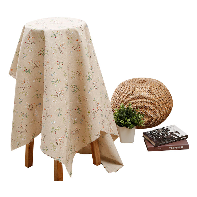 Floral Cotton and Linen Fabric Plaid Sofa Fabric Canvas Pastoral Handmade Bag DIY Cloth Head Tablecloth Printing Sub-King