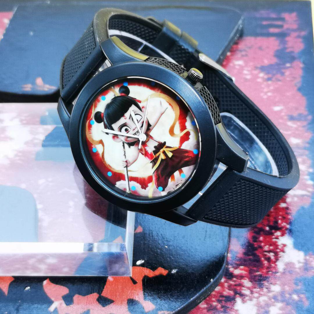 Nezha's Devil Boy Sea Movie Surrounding Relaxation Gift for Middle School Students Neutral Watch Round Pointed Watch