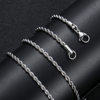 European and American Hip-Hop Plain Chain Titanium Steel Accessories Necklace Stainless Steel Twist Chain 3Mm5Mm Multi-Size Stainless Steel Chain