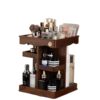 Rotating Cosmetics Storage Box, Skin Care Products, Perfume, Dressing Table, Large Capacity Desktop, High-End Walnut Wood Storage Rack