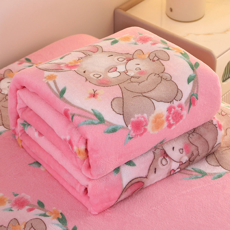 Single and Double Thickened Air-Conditioned Blankets for Student Dormitories, Four-Season Blankets, Bed Sheetss, Cute Home Blankets to Keep Warm in Winter