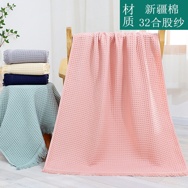 Class a Pure Cotton Shawl Blanket Waffle Sofa Blanket Office Lunch Blanket Cotton Blanket Wholesale Woven Blanket Yarn-Dyed