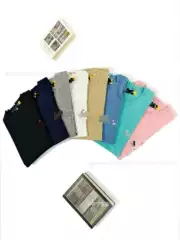 Foreign Trade T-Shirt with Embroidered Pure Cotton Pony Logo, Unisex, Summer Pure Cotton Round Neck Casual Versatile Pullover Short Sleeve