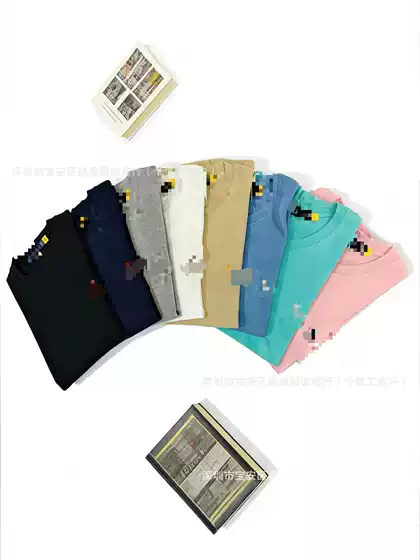 Foreign Trade T-Shirt with Embroidered Pure Cotton Pony Logo, Unisex, Summer Pure Cotton Round Neck Casual Versatile Pullover Short Sleeve
