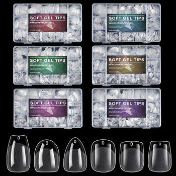 Cross-Border Manicure Nails Semi-Frosted Traceless No-Engraving Thin European and American Fake Nail Patches 510Pcs Nail Patches Wholesale