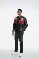 Small shell leather jacket (embroidered and cotton)